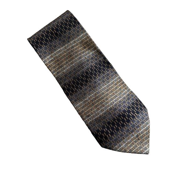 Vintage Arden Cravat Gold and Brown Silk Necktie - Picture 2 of 4